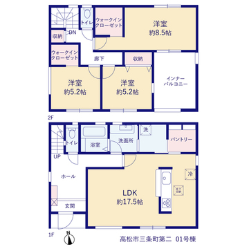 リーブルガーデン高松市三条町第二 間取り1