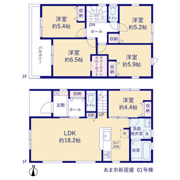 リーブルガーデンあま市新居屋 間取り1