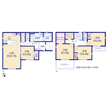 リーブルガーデン鈴鹿市若松北第9 間取り1