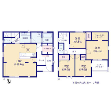 リーブルガーデン下関市向山町第一 間取り3