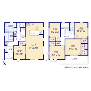 リーブルガーデン豊橋市王ケ崎町59期 間取り3