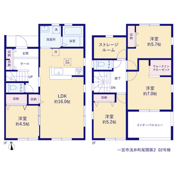 リーブルガーデン一宮市浅井町尾関第２ 間取り3