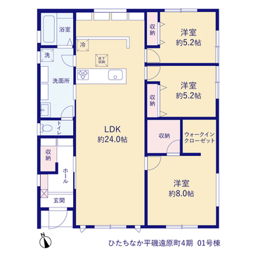 リーブルガーデンひたちなか平磯遠原町４期 間取り2