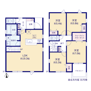 リーブルガーデン桑名市内堀 間取り1