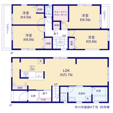 リーブルガーデン市川市塩焼４丁目 間取り3