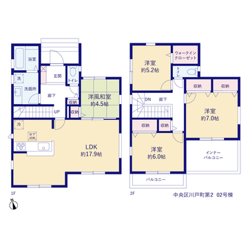 リーブルガーデン中央区川戸町第2 間取り3