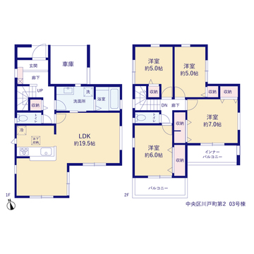 リーブルガーデン中央区川戸町第2 間取り5