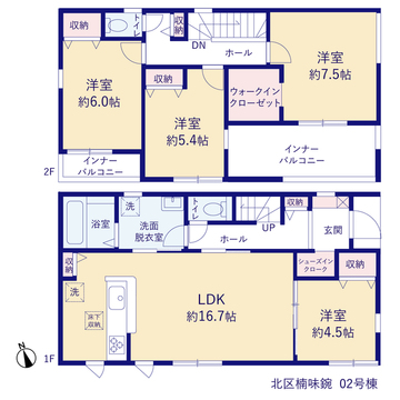 リーブルガーデン北区楠味鋺 間取り3
