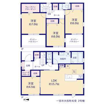 リーブルガーデン一宮市大和町毛受 間取り3
