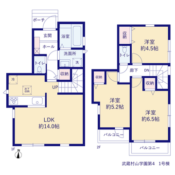 リーブルガーデン武蔵村山学園第4 間取り1