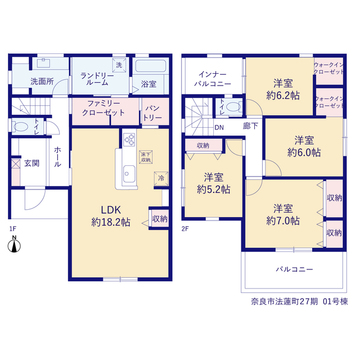 リーブルガーデン奈良市法蓮町２７期 間取り1