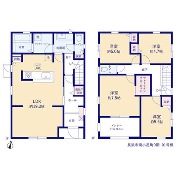 リーブルガーデン長浜市南小足町９期 間取り1