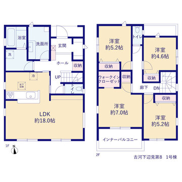 リーブルガーデン古河下辺見第8 間取り1