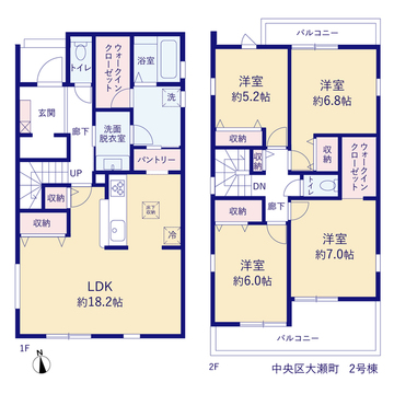 リーブルガーデン中央区大瀬町 間取り4