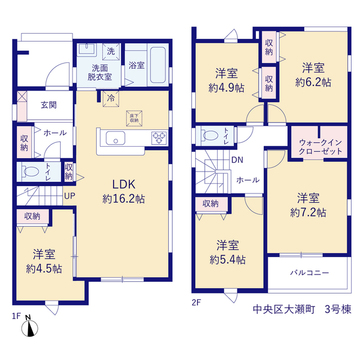 リーブルガーデン中央区大瀬町 間取り6
