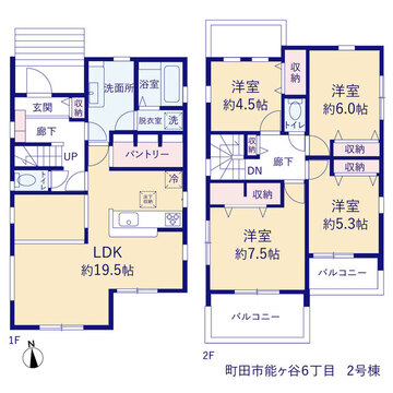 リーブルガーデン町田市能ヶ谷6丁目 間取り3