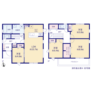 リーブルガーデン津市垂水第4 間取り3