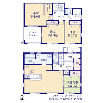 リーブルガーデン常陸大宮市石沢第３ 間取り5