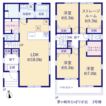 リーブルガーデン茅ヶ崎市ひばりが丘 間取り3