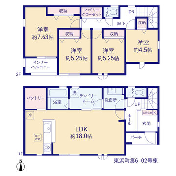 リーブルガーデン東浜町第6 間取り3