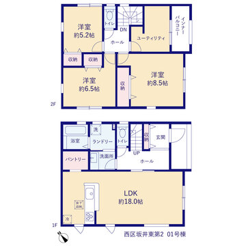 リーブルガーデン西区坂井東第2 間取り1