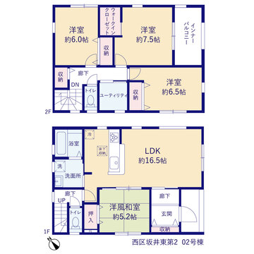 リーブルガーデン西区坂井東第2 間取り3