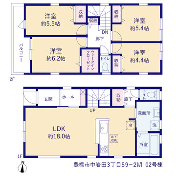 リーブルガーデン豊橋市中岩田3丁目59-2期 間取り3