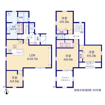 リーブルガーデン姫路市砥堀8期 間取り5