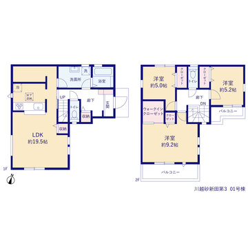 リーブルガーデン川越砂新田第3 間取り1