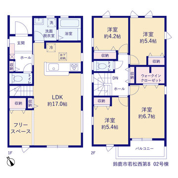 リーブルガーデン鈴鹿市若松西第8 間取り3