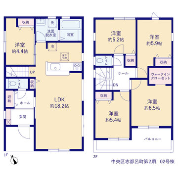リーブルガーデン中央区志都呂町第２期 間取り3