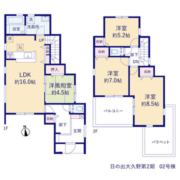 リーブルガーデン日の出大久野第2期 間取り3