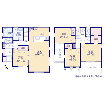 リーブルガーデン津市一身田大古曽 間取り3