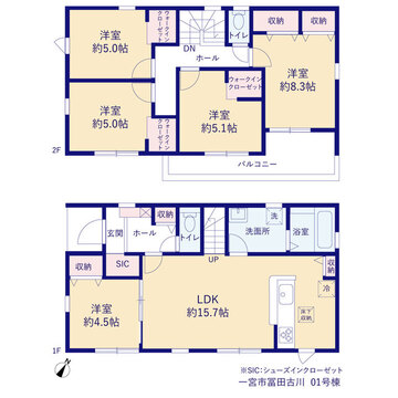 リーブルガーデン一宮市冨田古川 間取り1