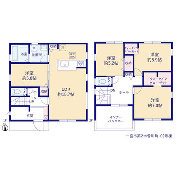 リーブルガーデン一宮市第2木曽川町 間取り3