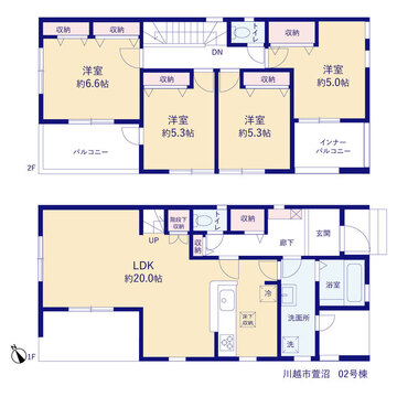 リーブルガーデン川越市萱沼 間取り3
