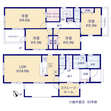 リーブルガーデン川越市萱沼 間取り5