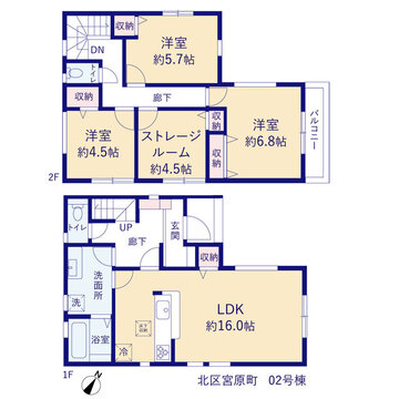 リーブルガーデン北区宮原町 間取り3