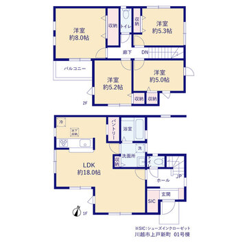 リーブルガーデン川越市上戸新町 間取り1