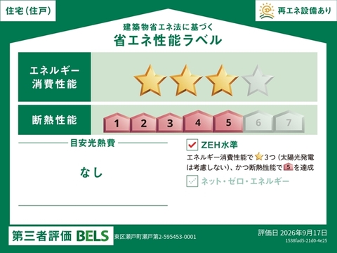 リーブルガーデン東区瀬戸町瀬戸第2 省エネ性能ラベル