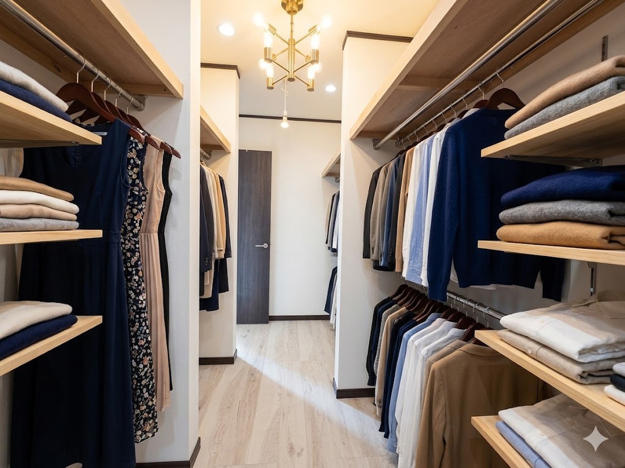 大容量収納が可能なファミリークローゼットを備えています。※現況物件写真にCG画像処理済み