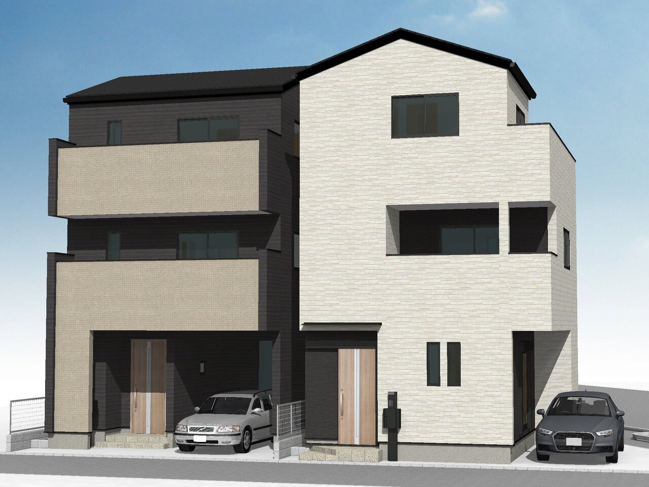 【外観完成予想図】洗練されたデザインの外観が街並みに彩りを演出します。