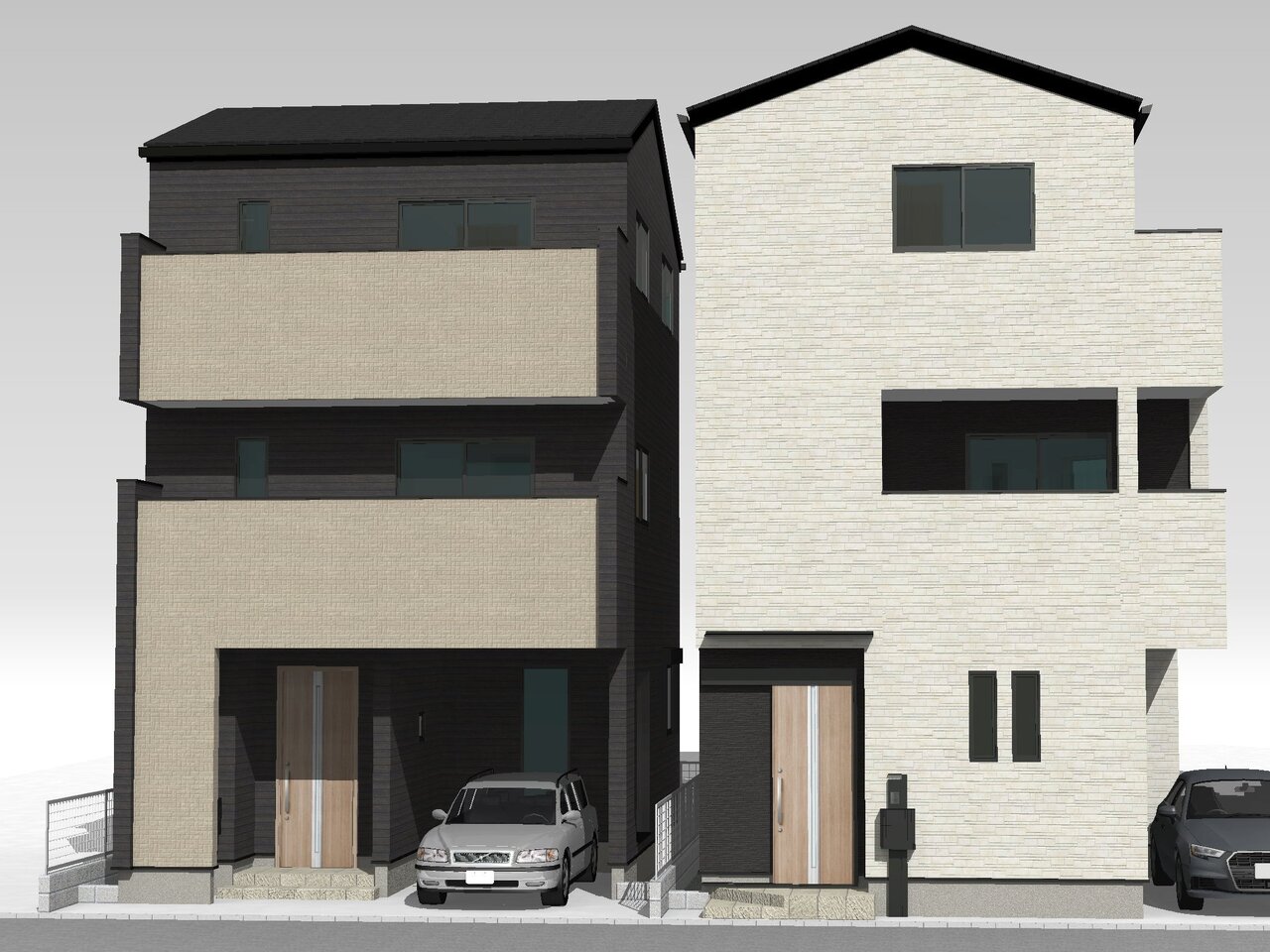 【外観完成予想図】心地よく暮らせるシンプルモダンな外観。