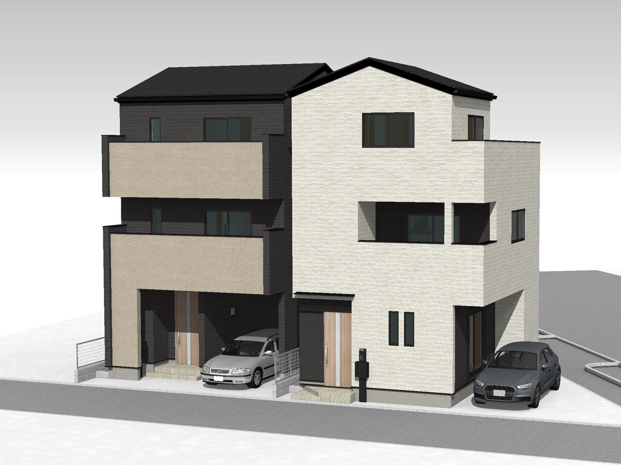 【外観完成予想図】個性を主張しつつも、知性と品格を感じさせる佇まい。