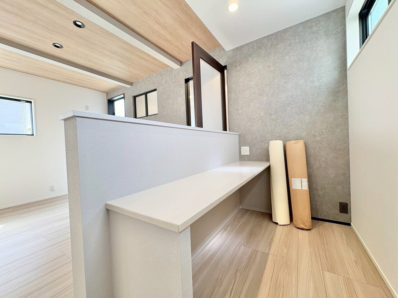 リビングの一角に設けた在宅ワークにもおすすめなワークスペースです。