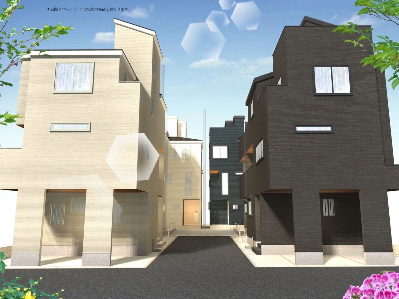 左奥が当物件。通風・採光にも優れ、心地よい光と風があふれています。