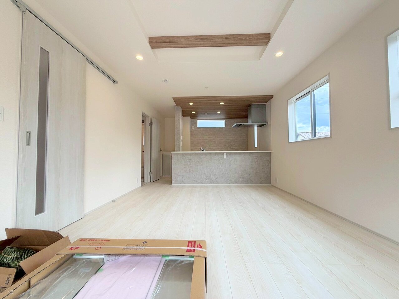 折上天井でお洒落なリビング空間にこだわりました。