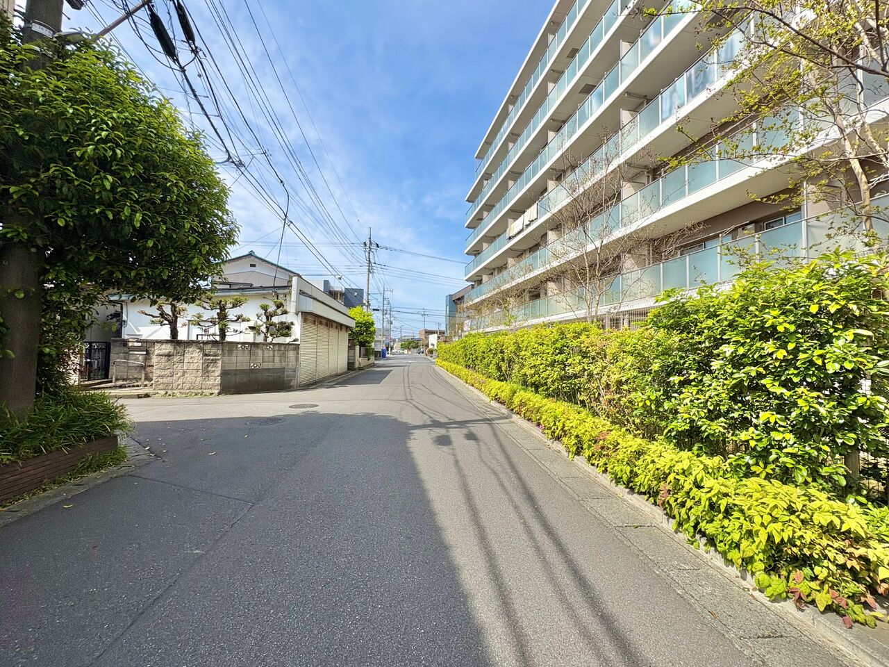 整然と並ぶバルコニーのラインが美しい、落ち着きのある外観デザイン。