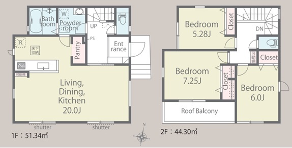 14号棟　間取り図面　2階　３LDKのスライド画像