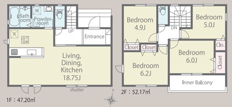 15号棟　間取り図面　2階４LDKのスライド画像